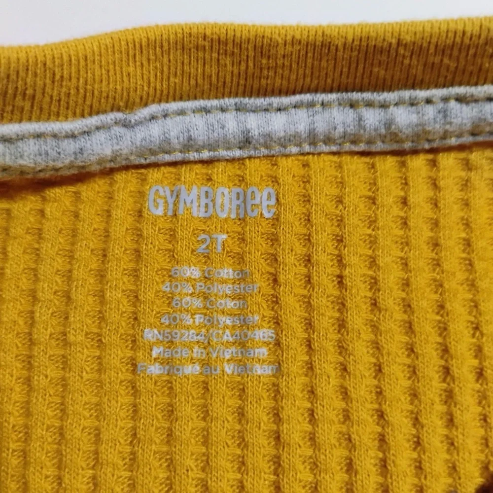 Gymboree Mustard Waffle Knit Henley 2T Toddler Long Sleeve Top